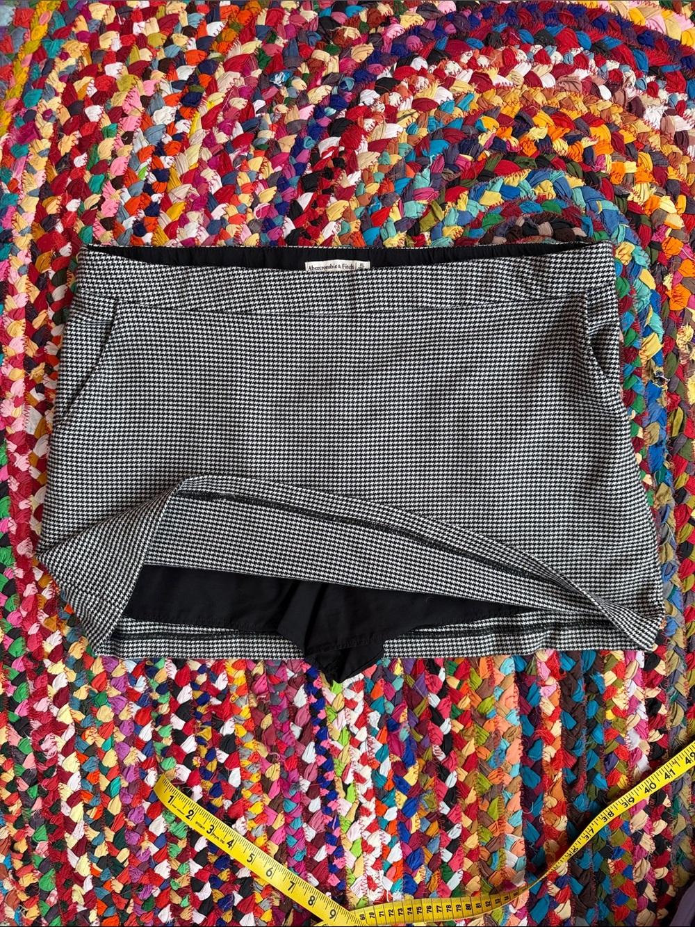 Abercrombie & Fitch Black and White Micro Houndstooth Mini Skort - Picture 5 of 6